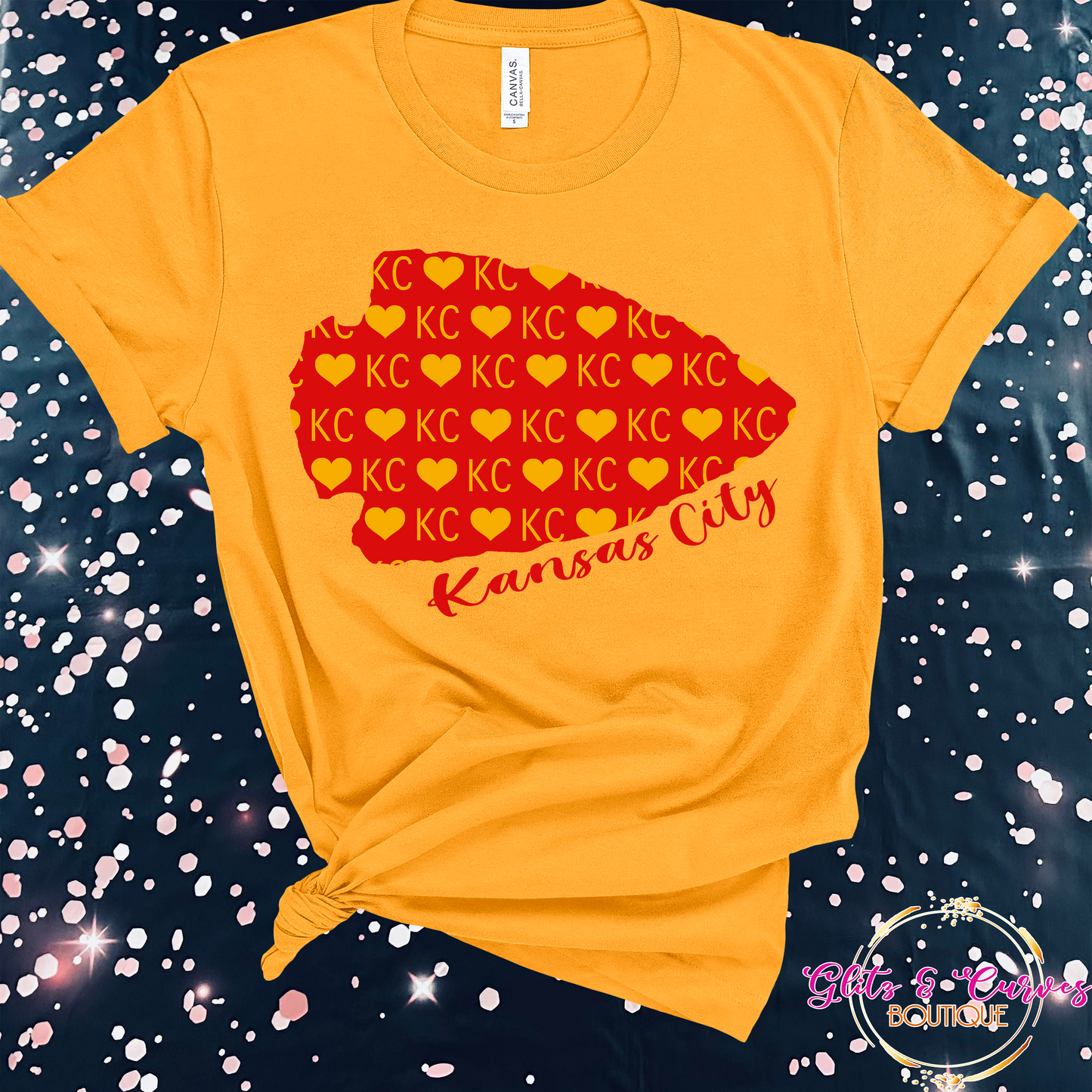 Yellow- Arrowhead with KC hearts