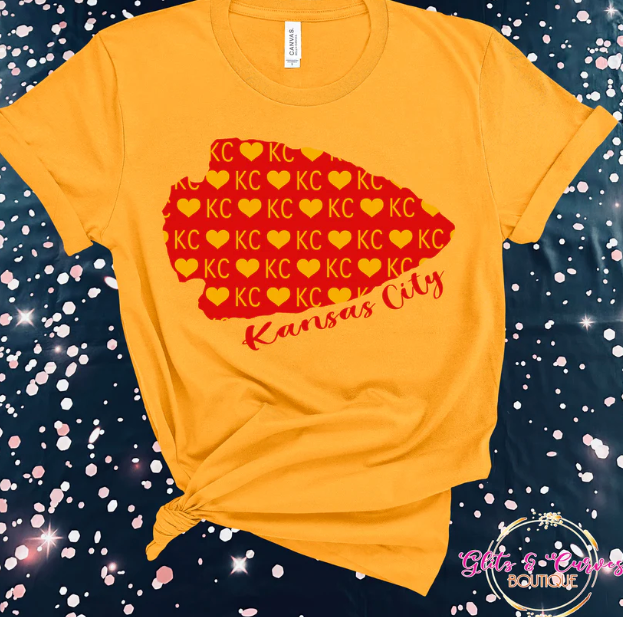 KC arrowhead with hearts--Digital Download